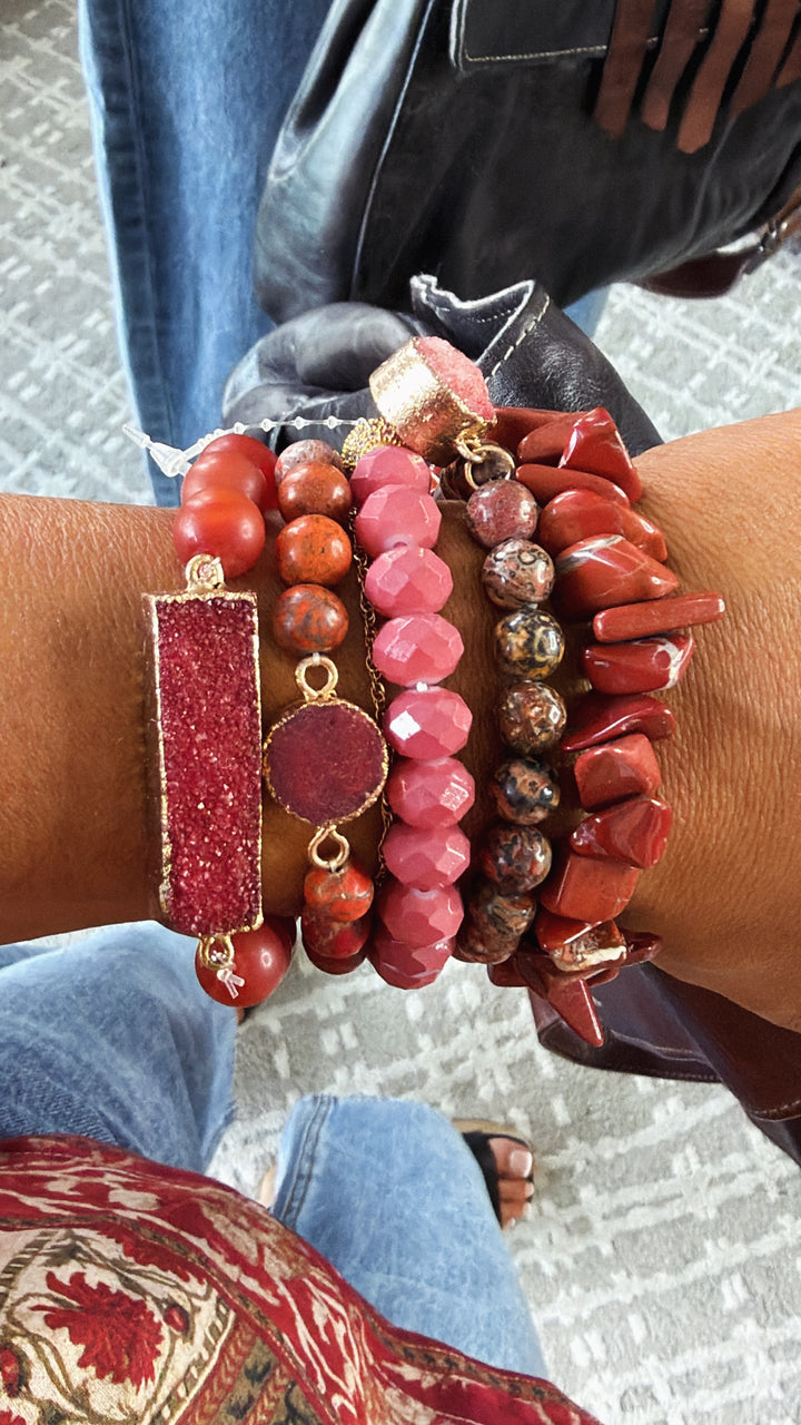 Masely Bracelet Set, Red