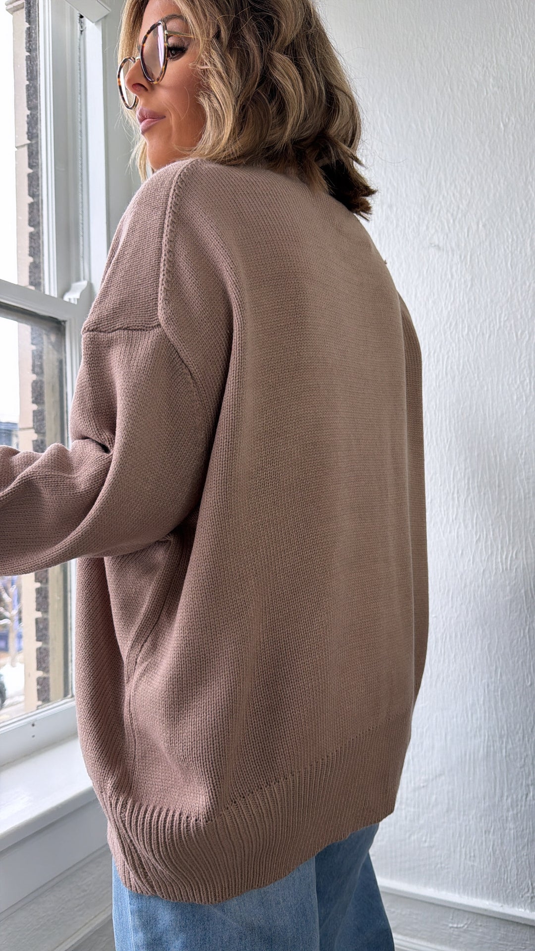 Soft Ember Mock Neck Sweater, Mocha