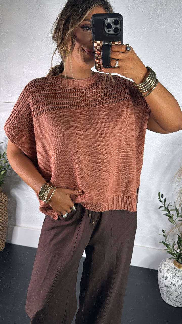 Earth Woven Sweater Tank, Cinnamon
