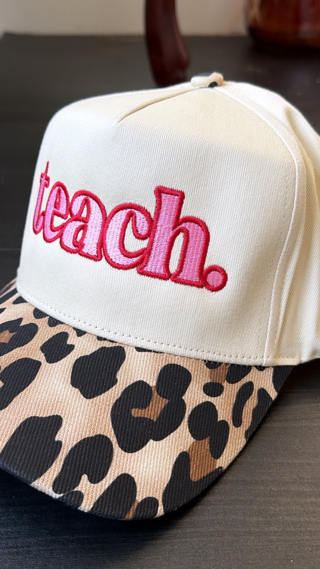 Teach Trucker Hat, Leopard