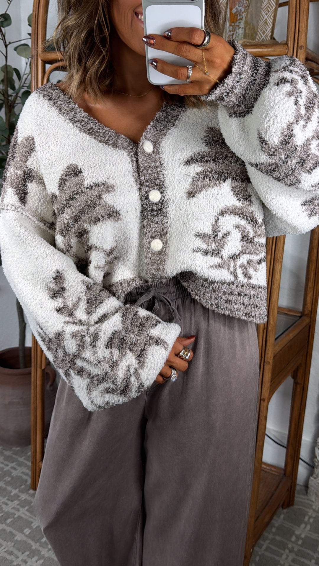 Marshmallow Mood Cardigan, Cream Cocoa