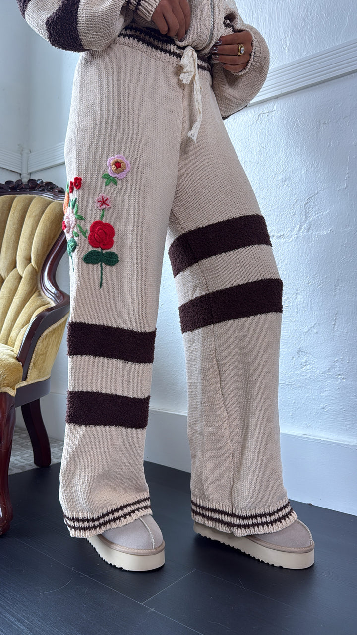 Flower Petal Pant, Mocha Multi