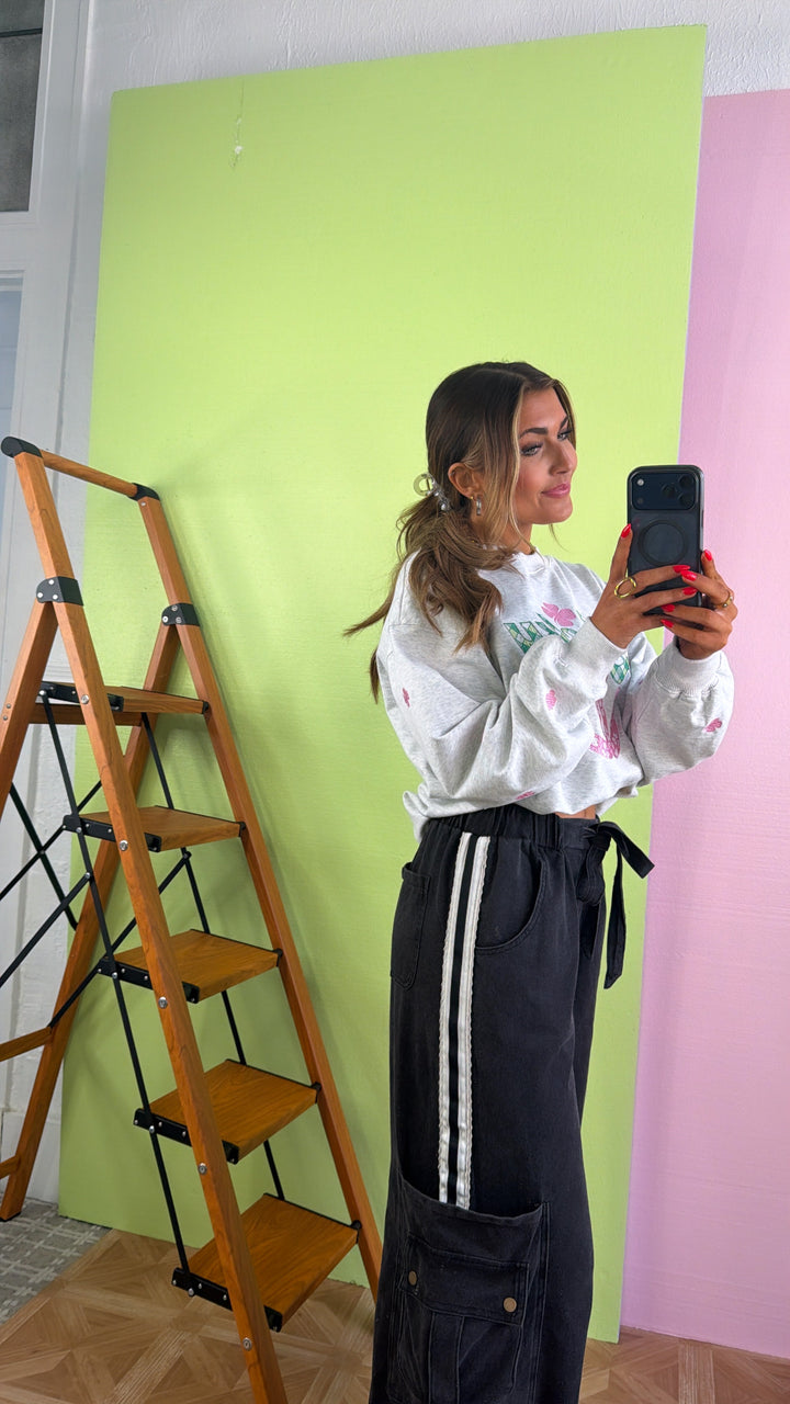 Clover Club Crewneck, H.Grey