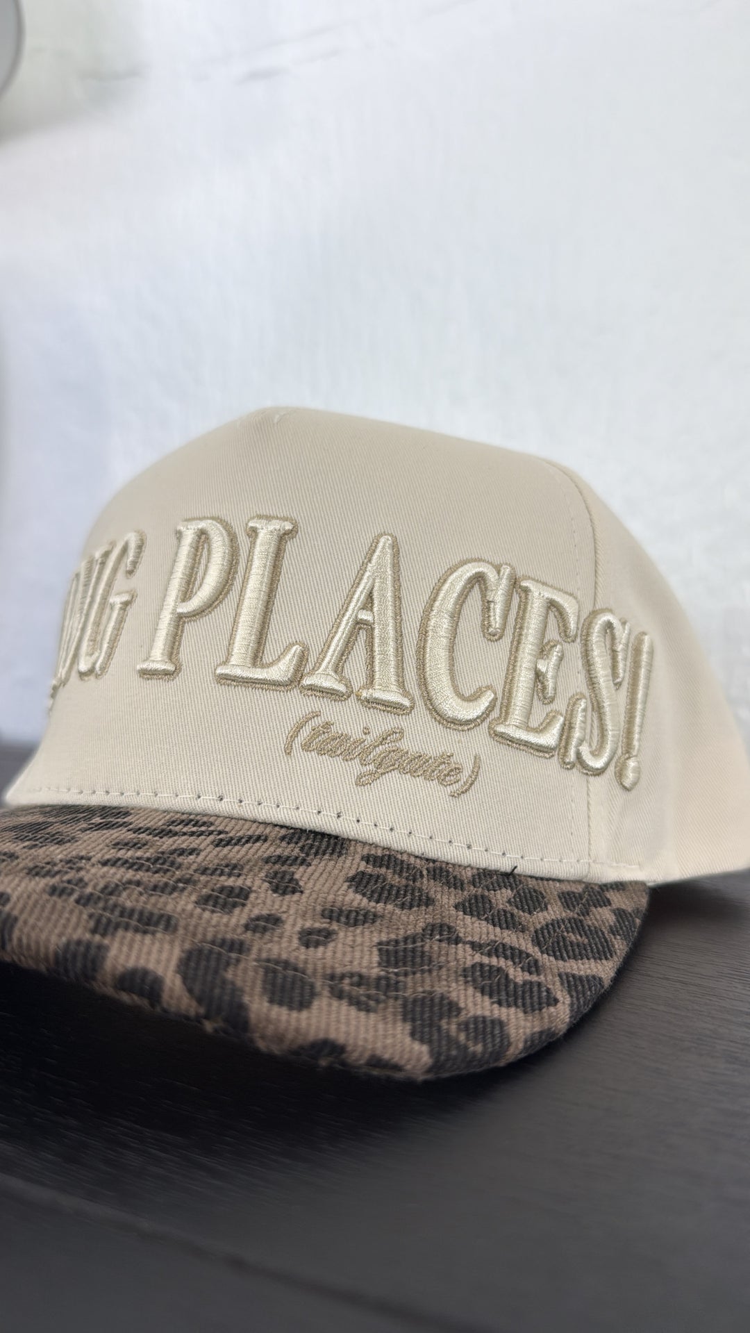 Going Places Trucker Hat, Leopard/Natural