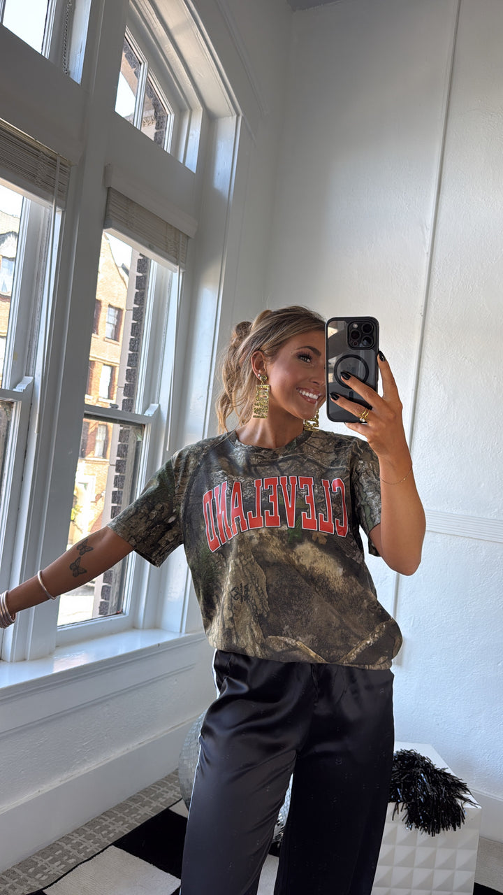 Camo Cleveland Graphic Tee, Orange/Camo