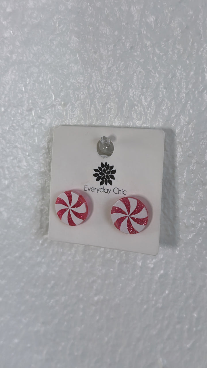 Candy Cane Stud Earring