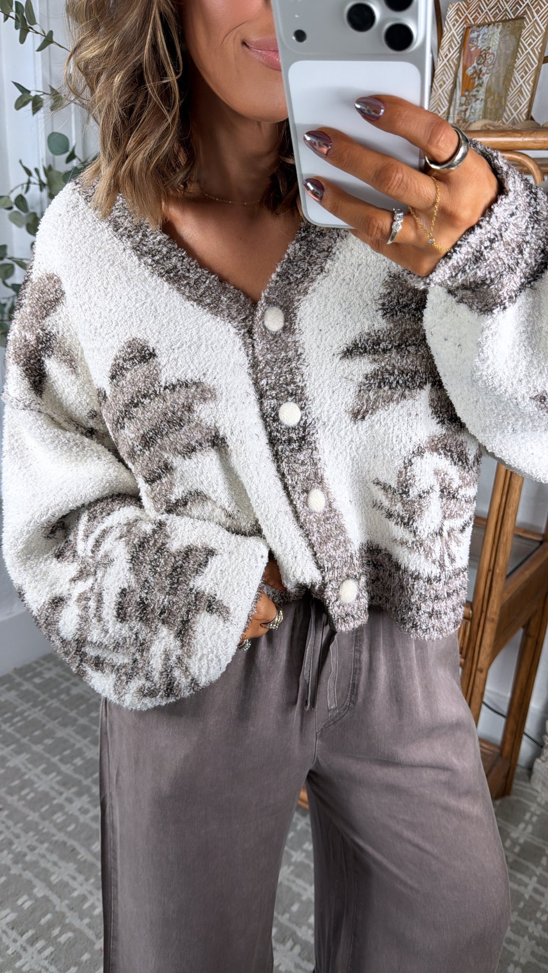 Marshmallow Mood Cardigan, Cream Cocoa