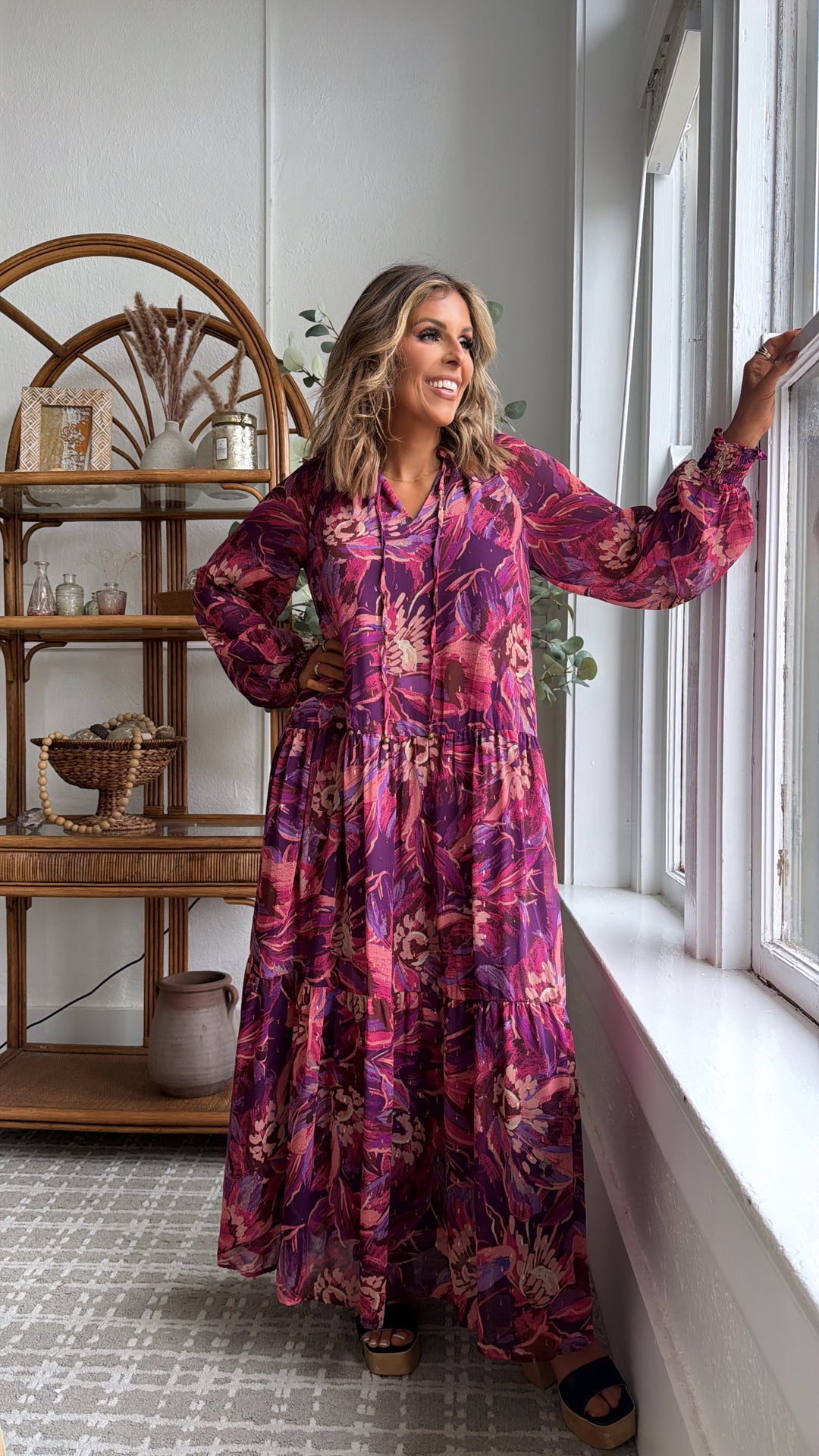 Violet Dusks Maxi Dress, Purple Multi