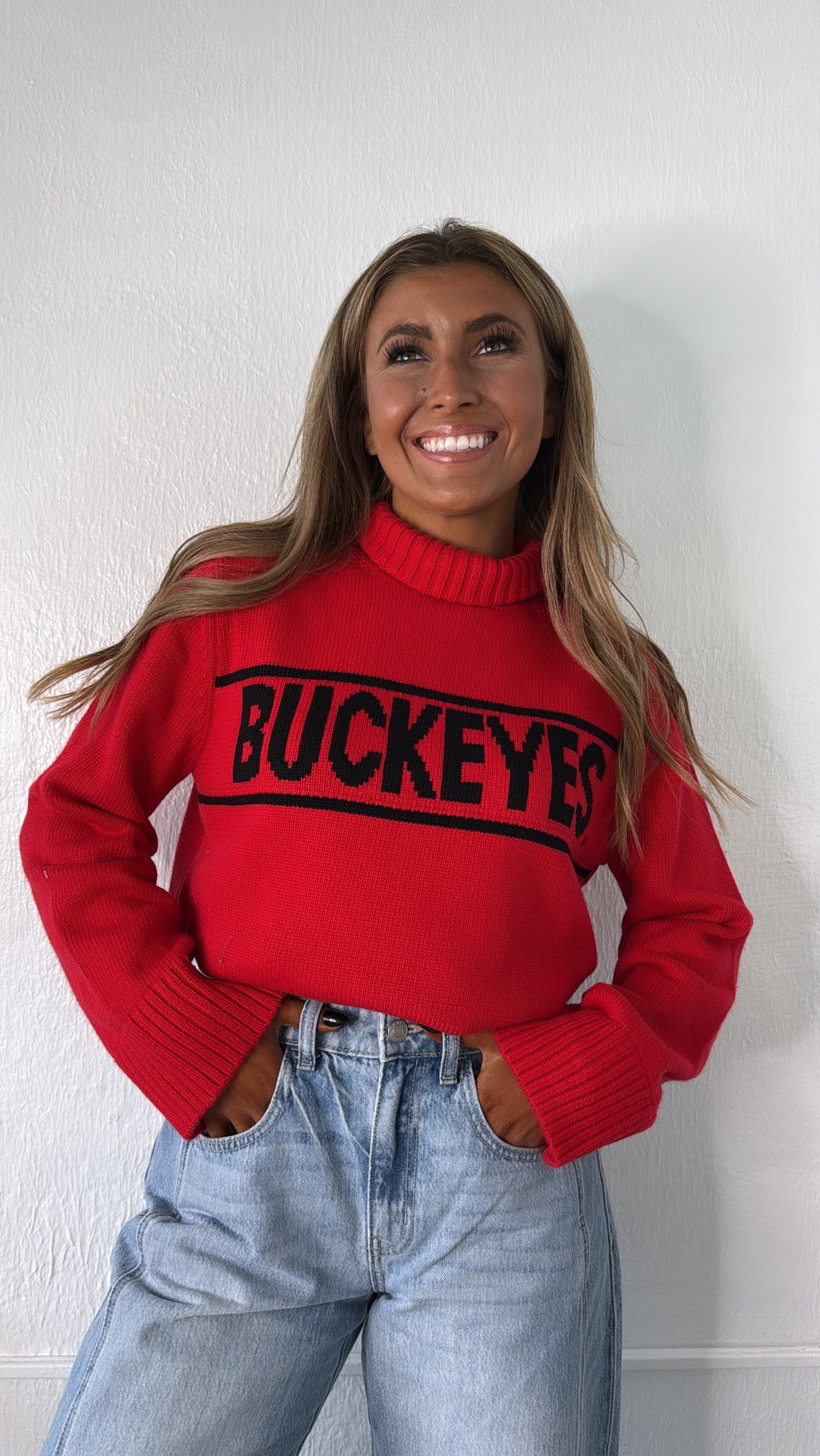 Varsity Buckeye Sweater, Red