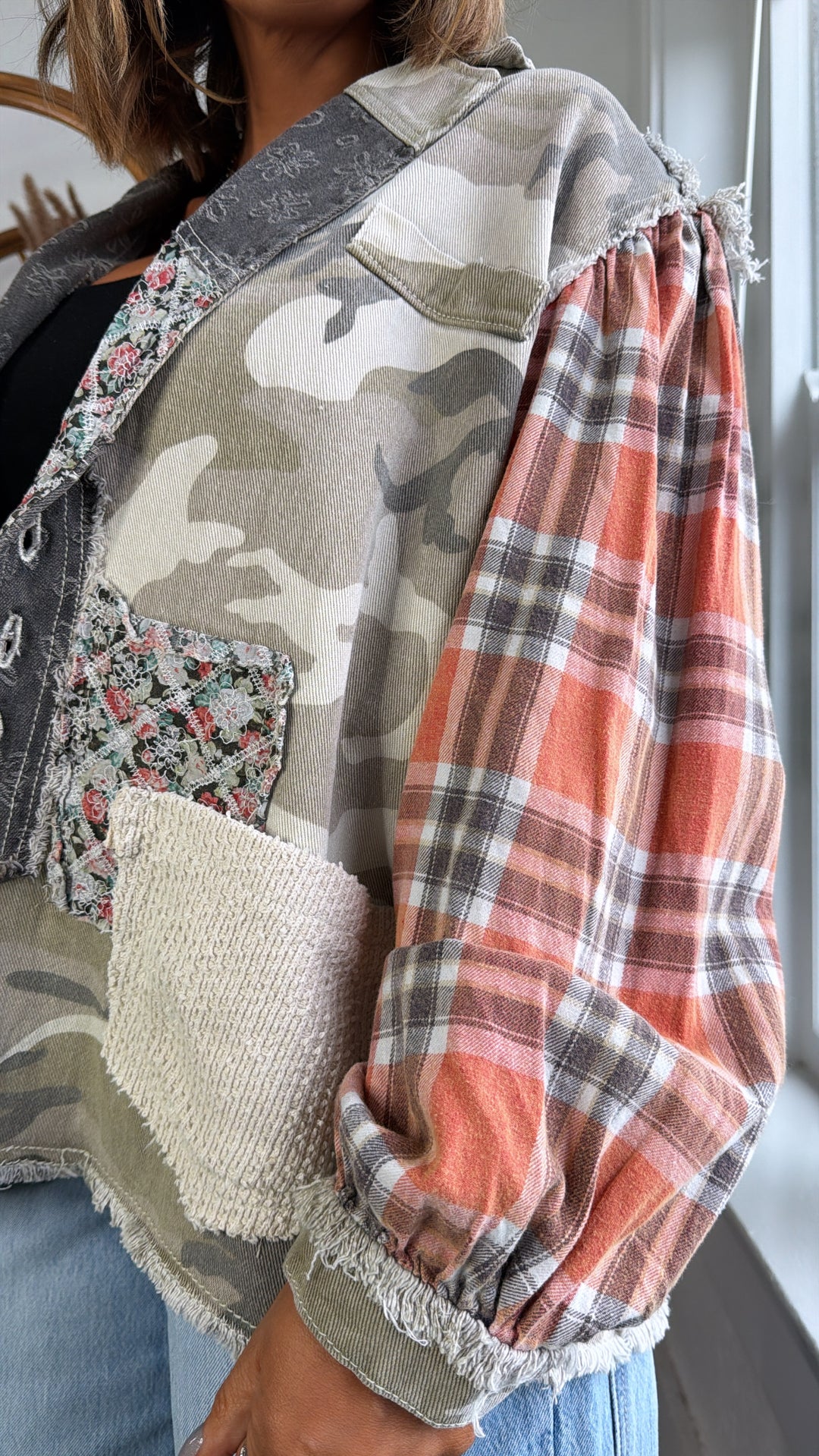 Camo Petal Jacket, Black