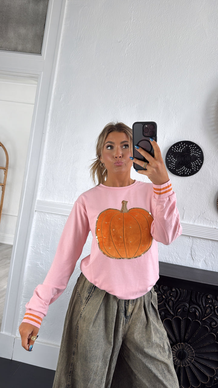 Pumpkin Patch Cutie Crewneck, Pink