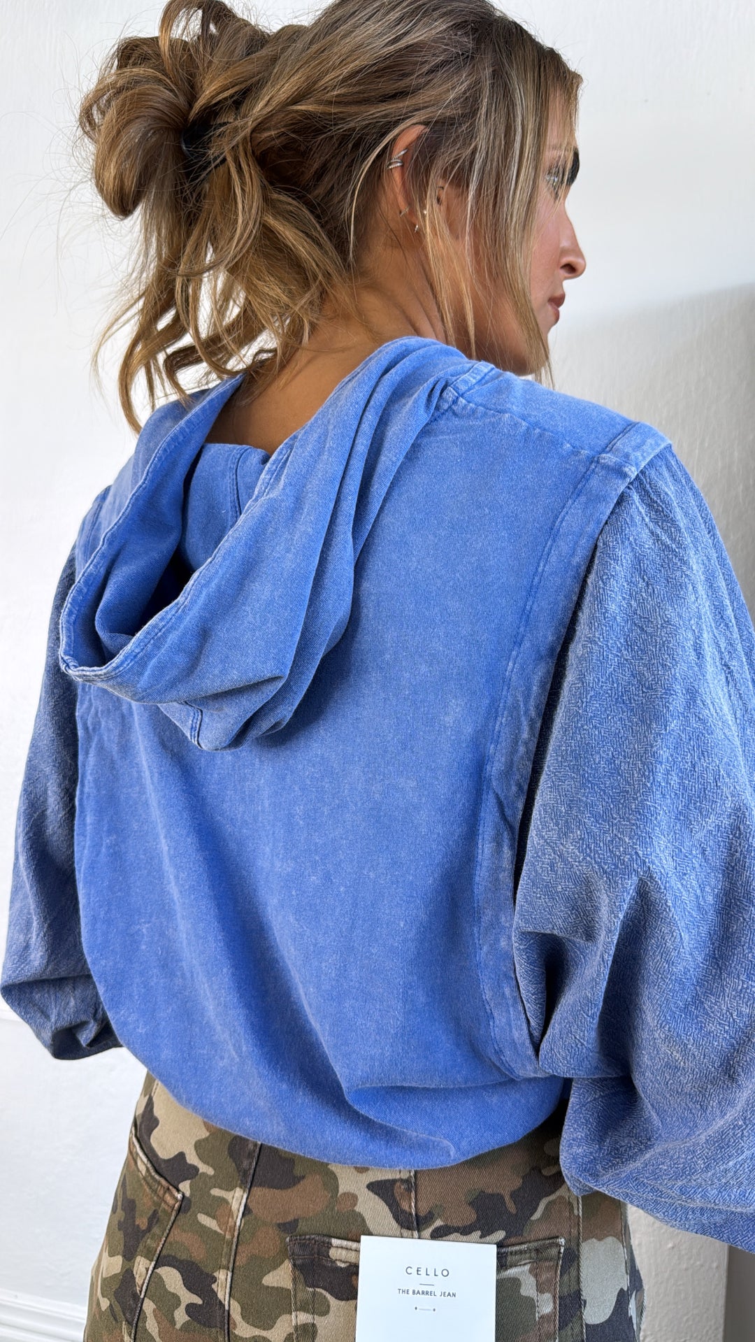 Mineral Wash Game Day Hoodie, Blue