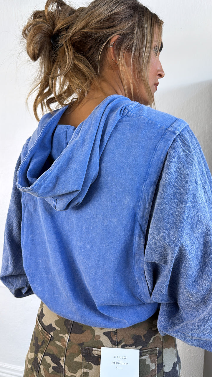 Mineral Wash Game Day Hoodie, Blue