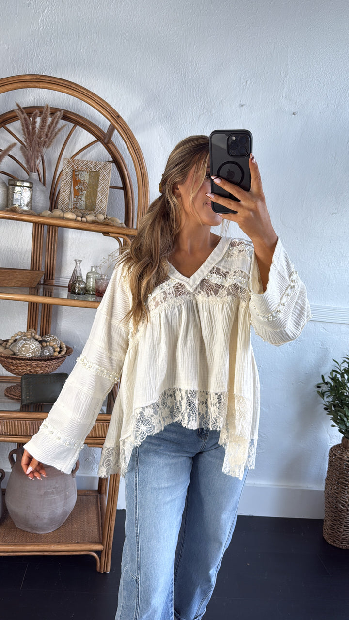 Coraline Lace Blouse, Natural