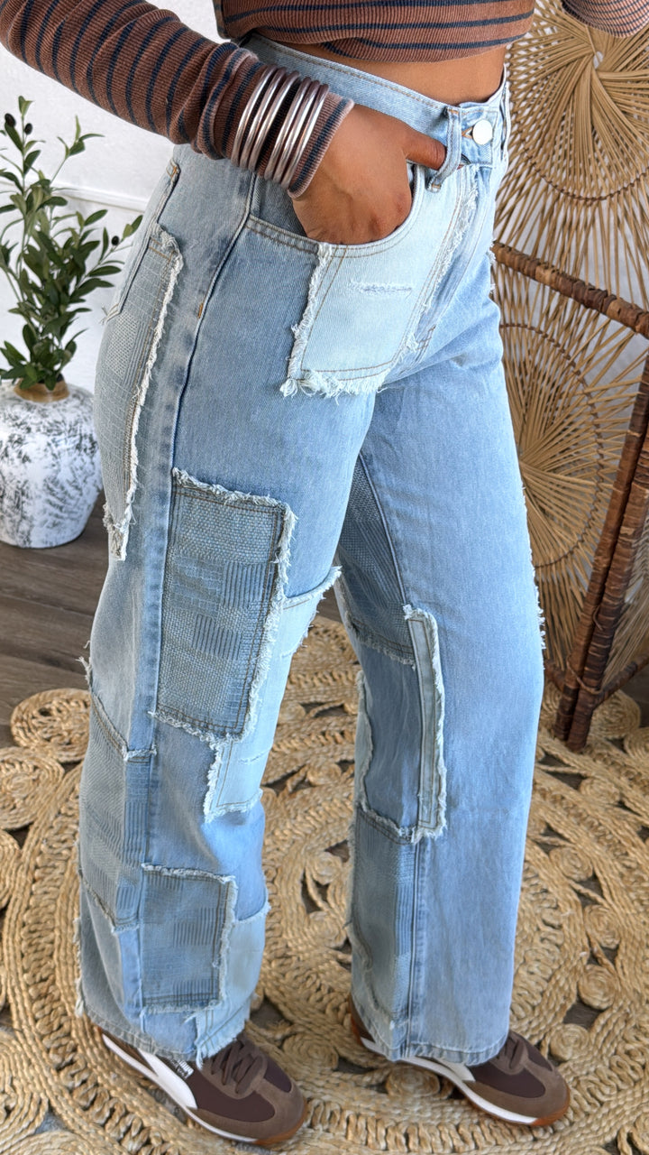 Patchwork Denim Jeans