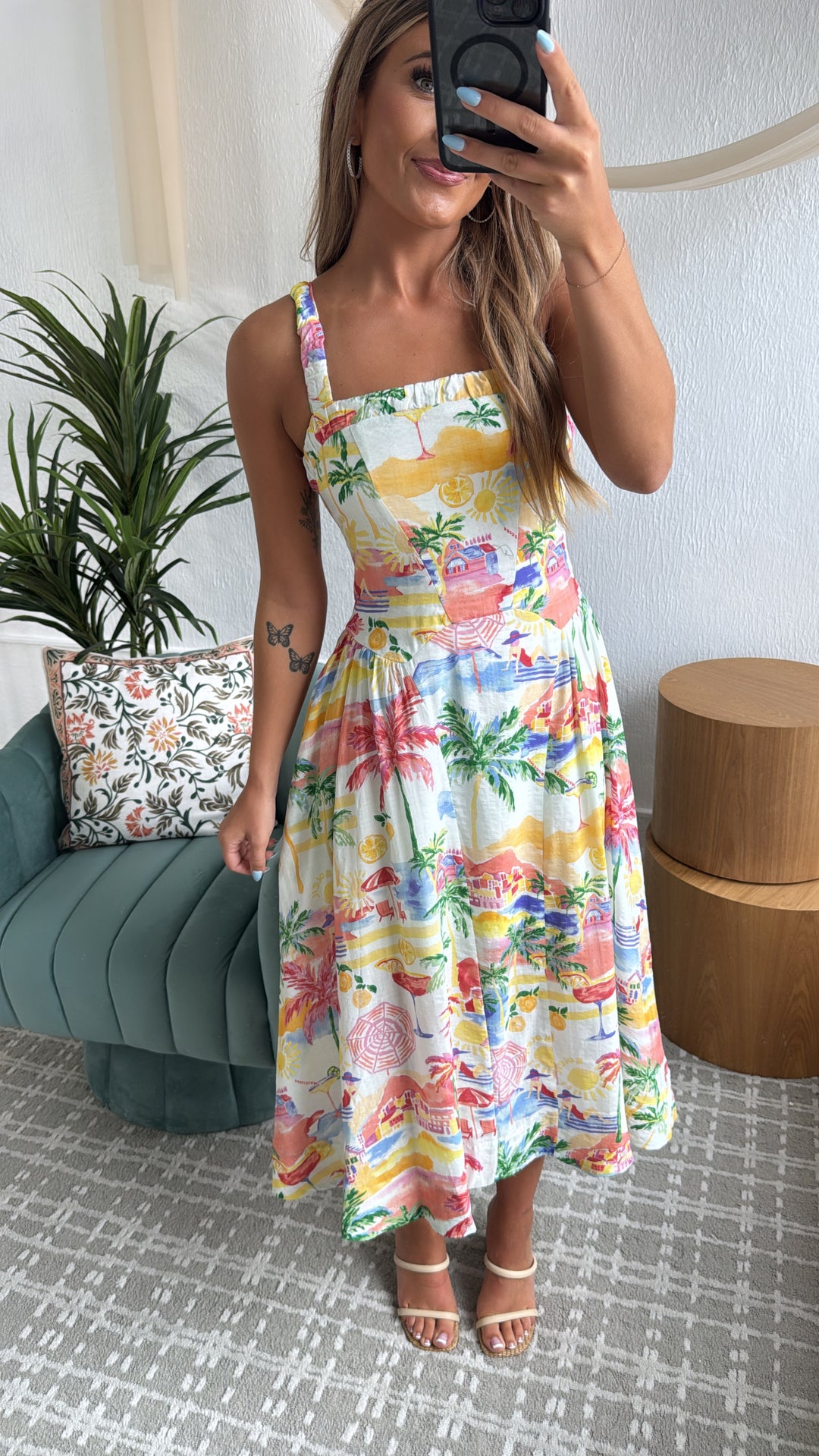 Coastal Vibes Midi Dress, Cream Coastal Vibes Midi Dress, Cream