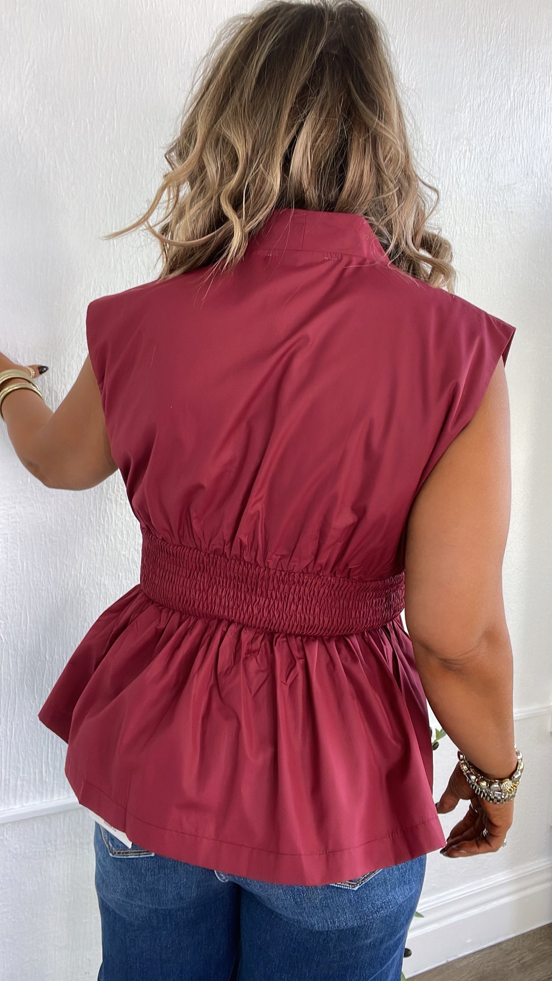 Opal Drift Blouse, Burgundy
