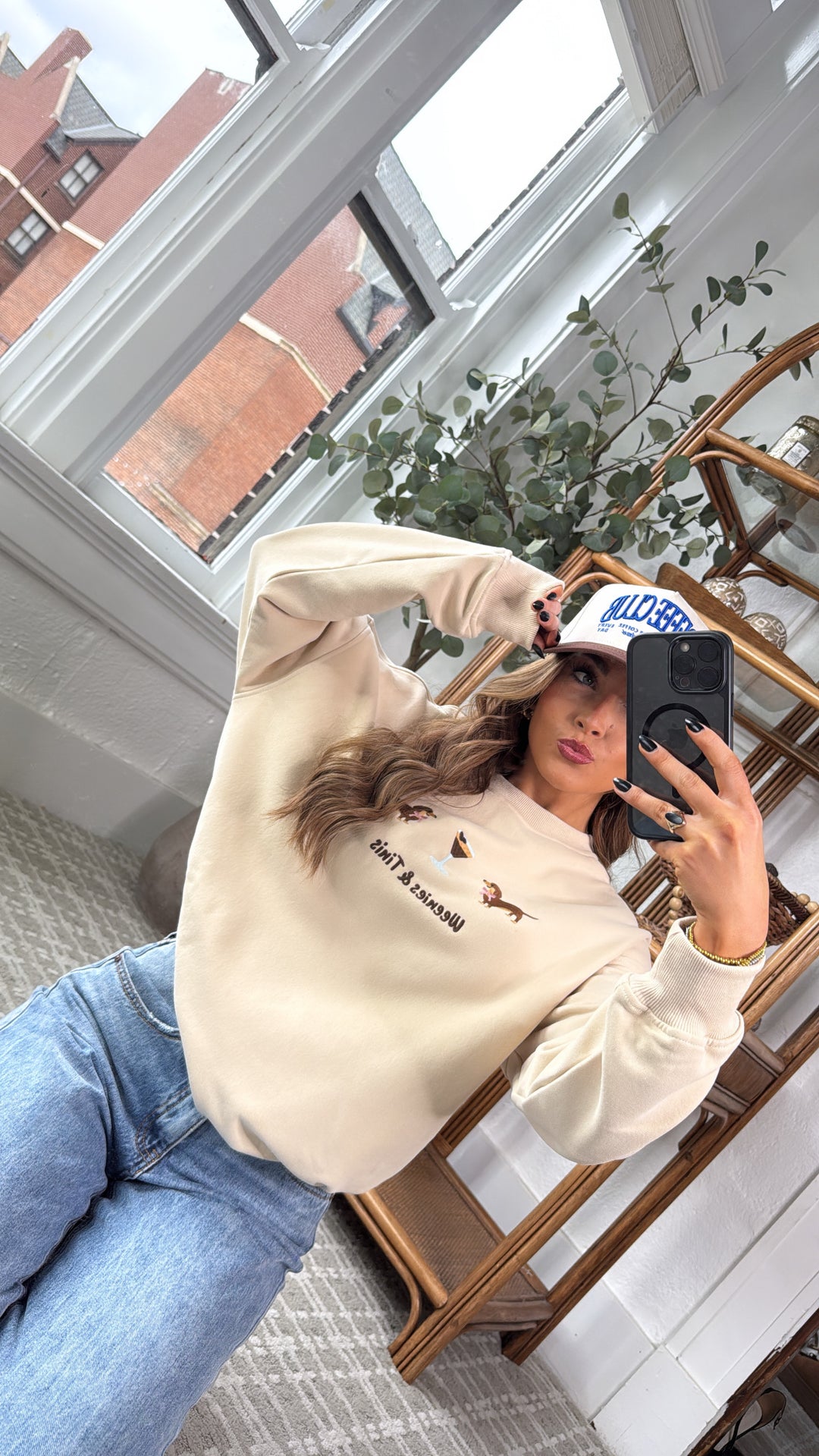 Weenies & Tinis Graphic Crewneck, Taupe