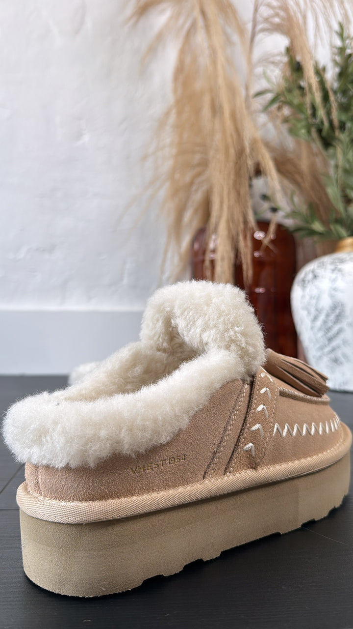 Soft Stride Platform Slip Ons, Sand