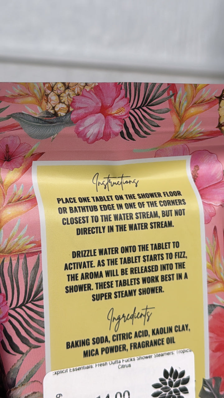 Explicit Essentials: Fresh Outta Fucks Shower Steamers: Tropical Citrus