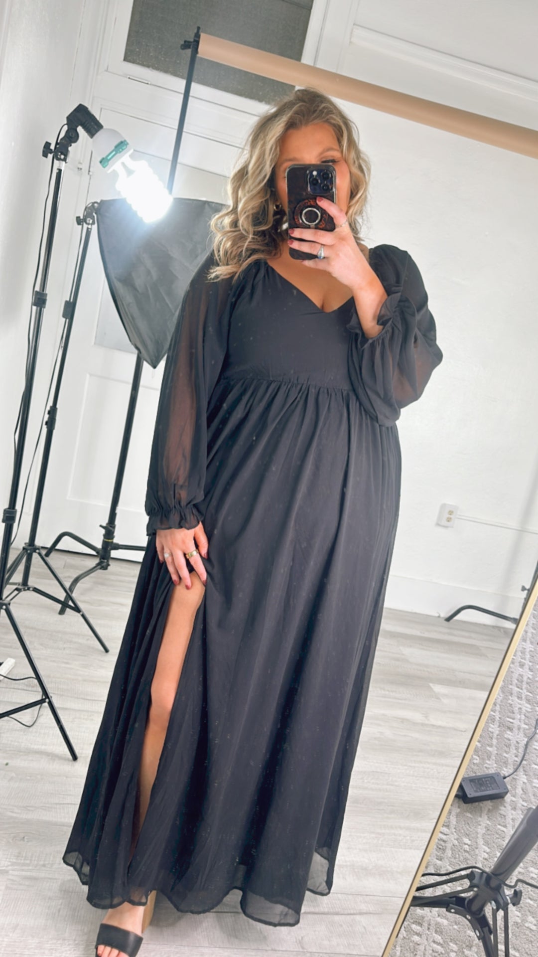 black chiffon maxi dress Women's Black Chiffon Cape Detail Maxi Dress