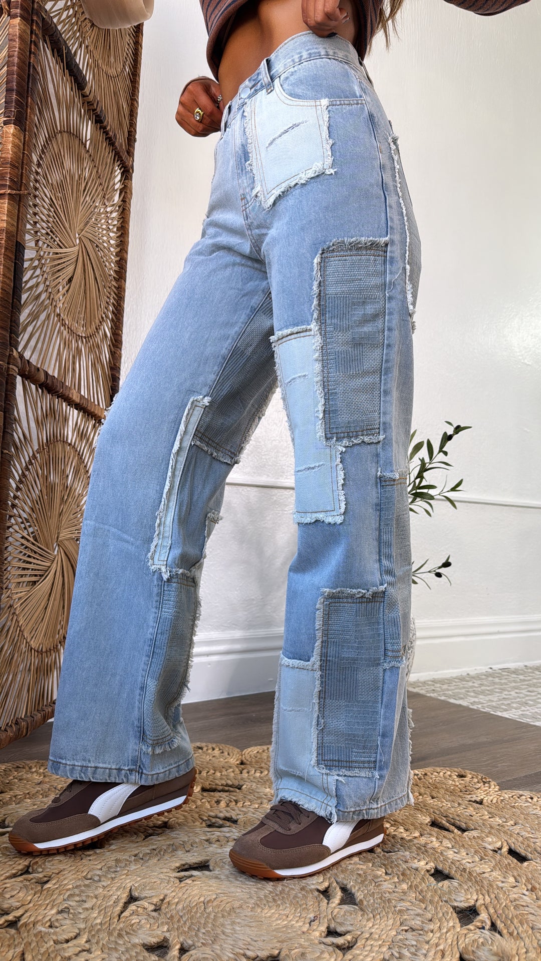 Patchwork Denim Jeans