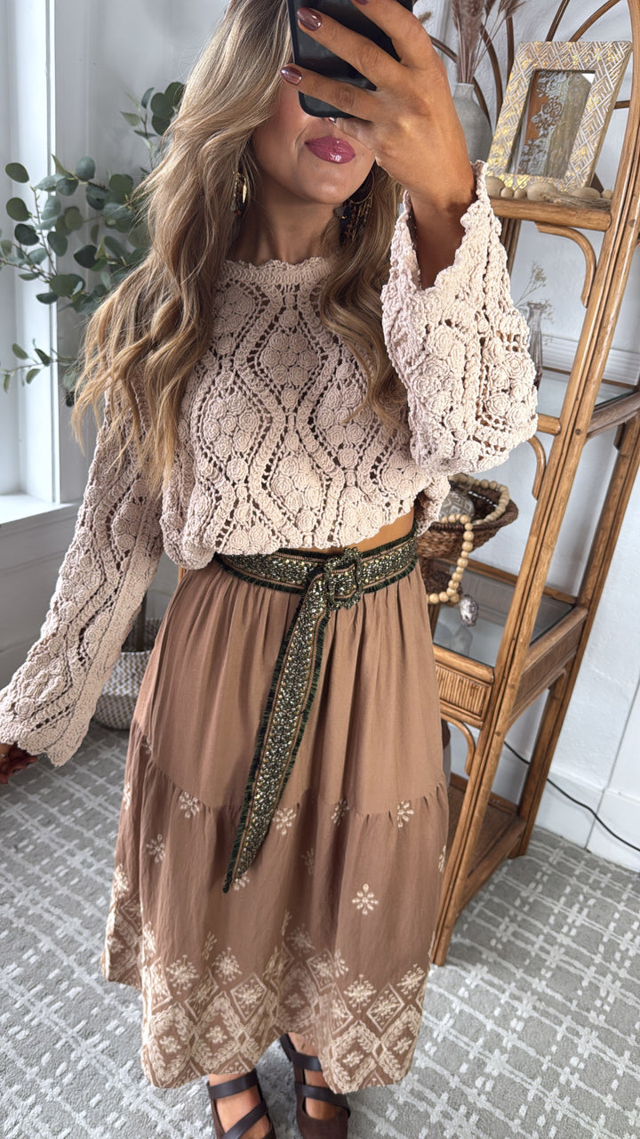 Fallen Marrow Maxi Skirt, Camel