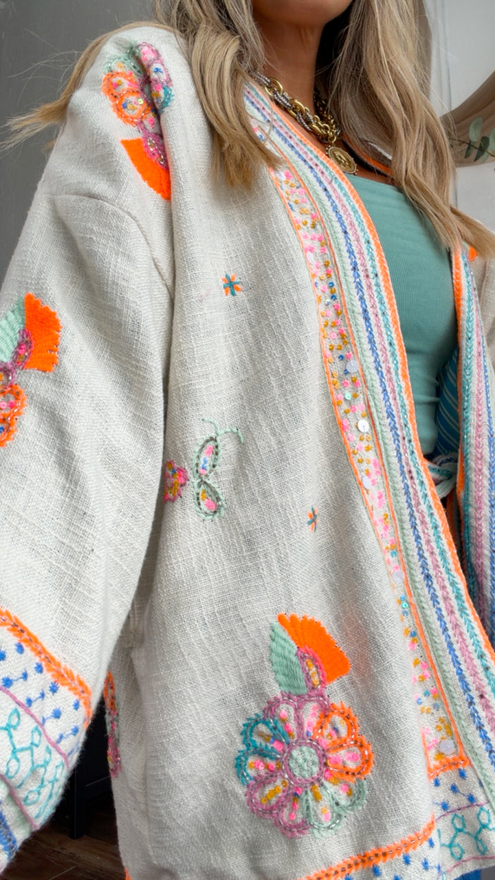 Light Up The Room Cardigan, Natural Multi