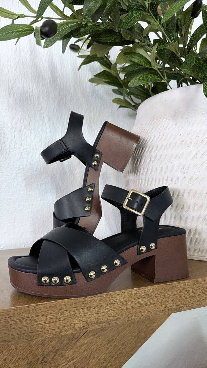 The Classic Stud Heel, Black