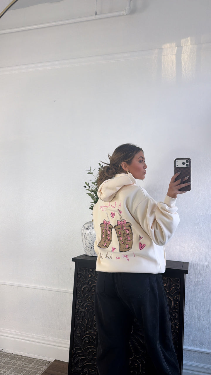 Happy Camp3r: Latte Lover Hoodie, Cream