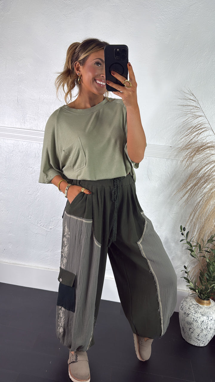 DOORBUSTER: Forever Dreaming Relaxed Pant, Moss Green