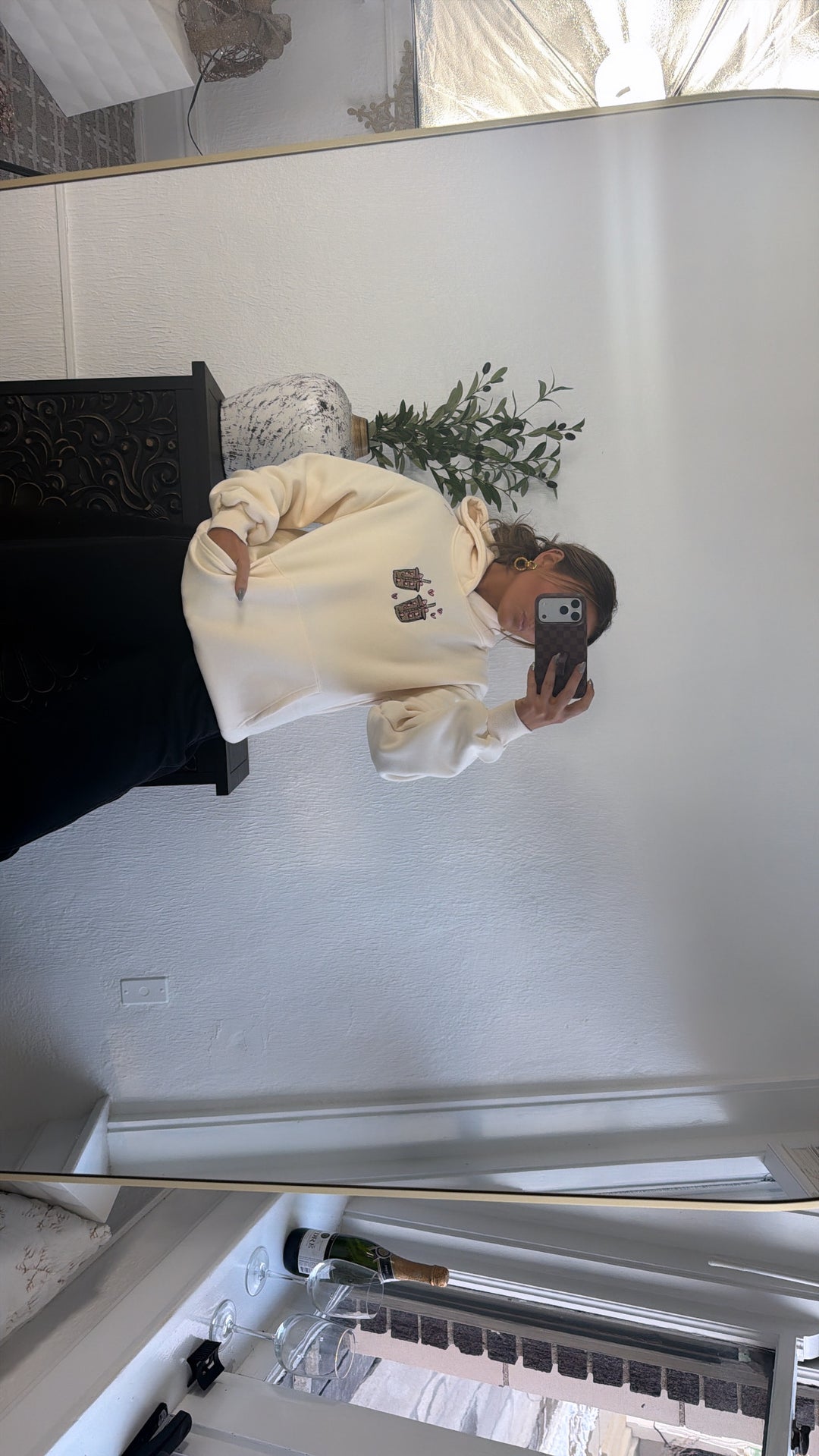 Happy Camp3r: Latte Lover Hoodie, Cream