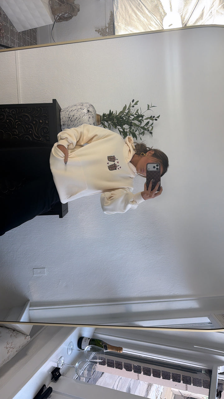 Happy Camp3r: Latte Lover Hoodie, Cream