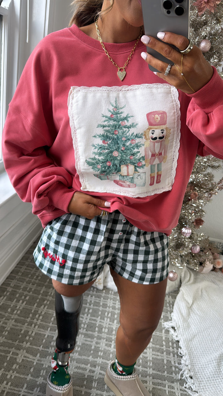 Nutcracker Christmas Sweatshirt, Dk. Coral