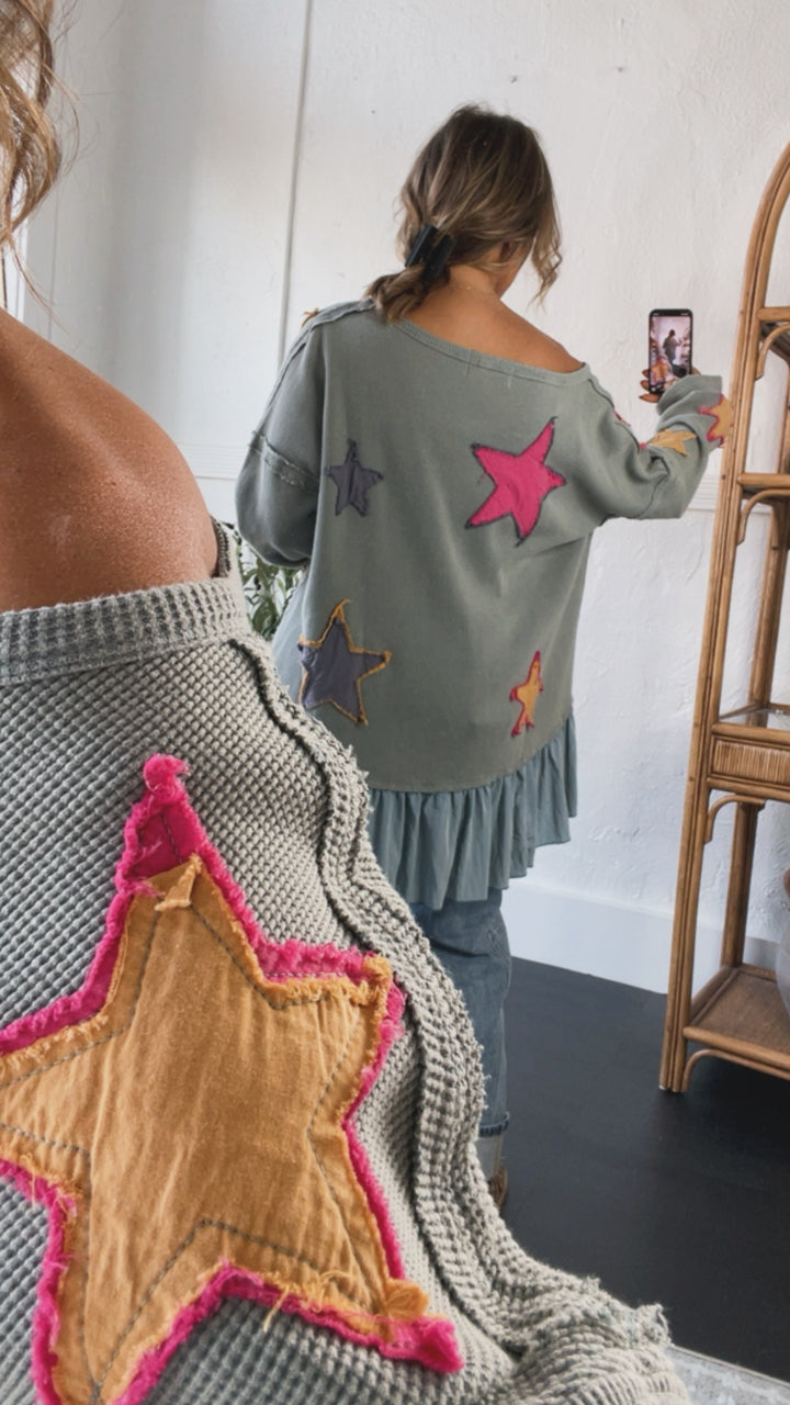 Starlight Dreams Top, Sage Blue