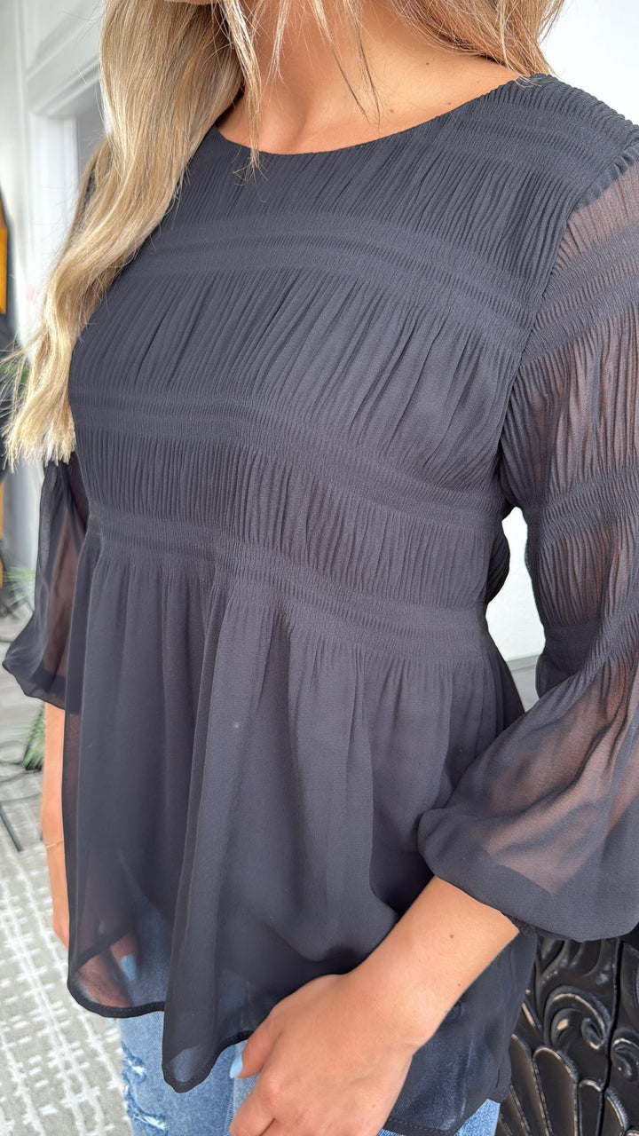 A Must For Me Blouse , Black