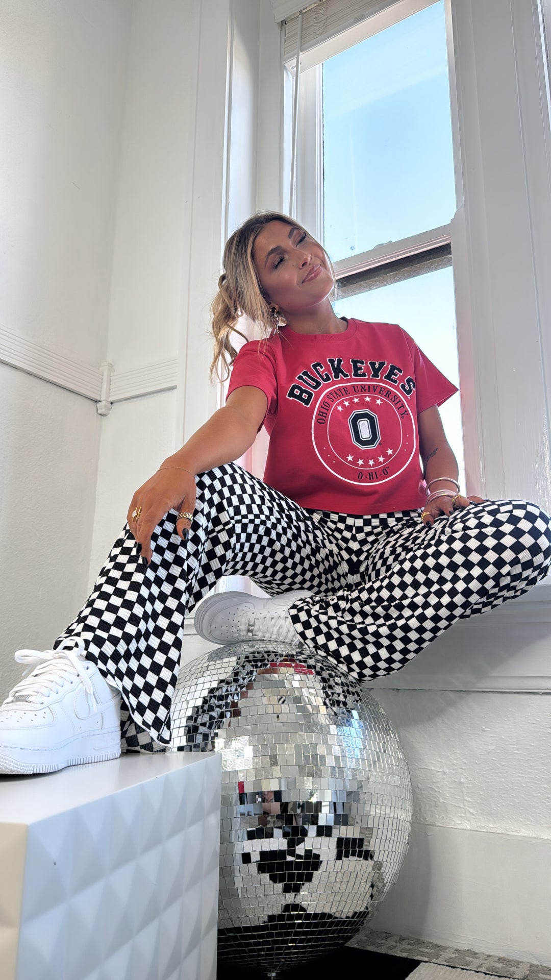 Big O Cropped Graphic Tee, Red