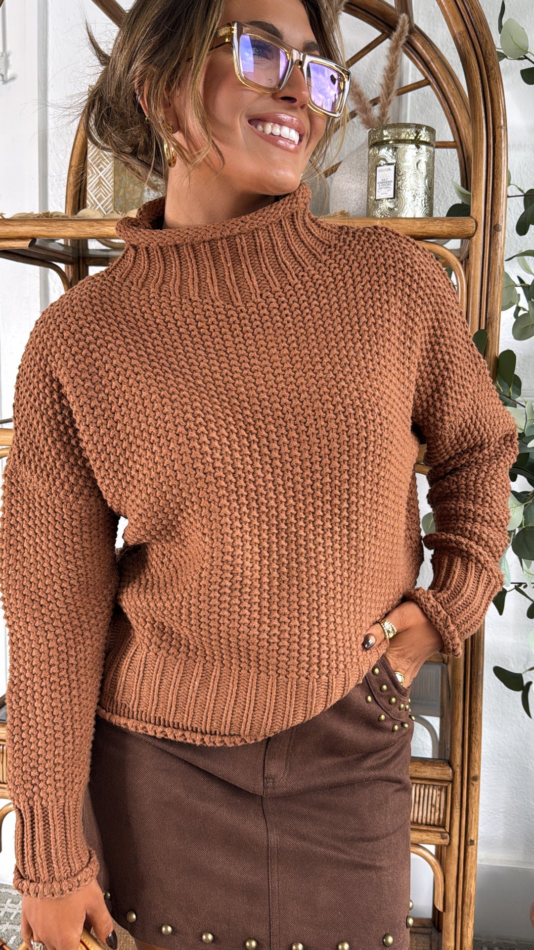 Your Favorite Long Sleeve Turtleneck Sweater, Camel