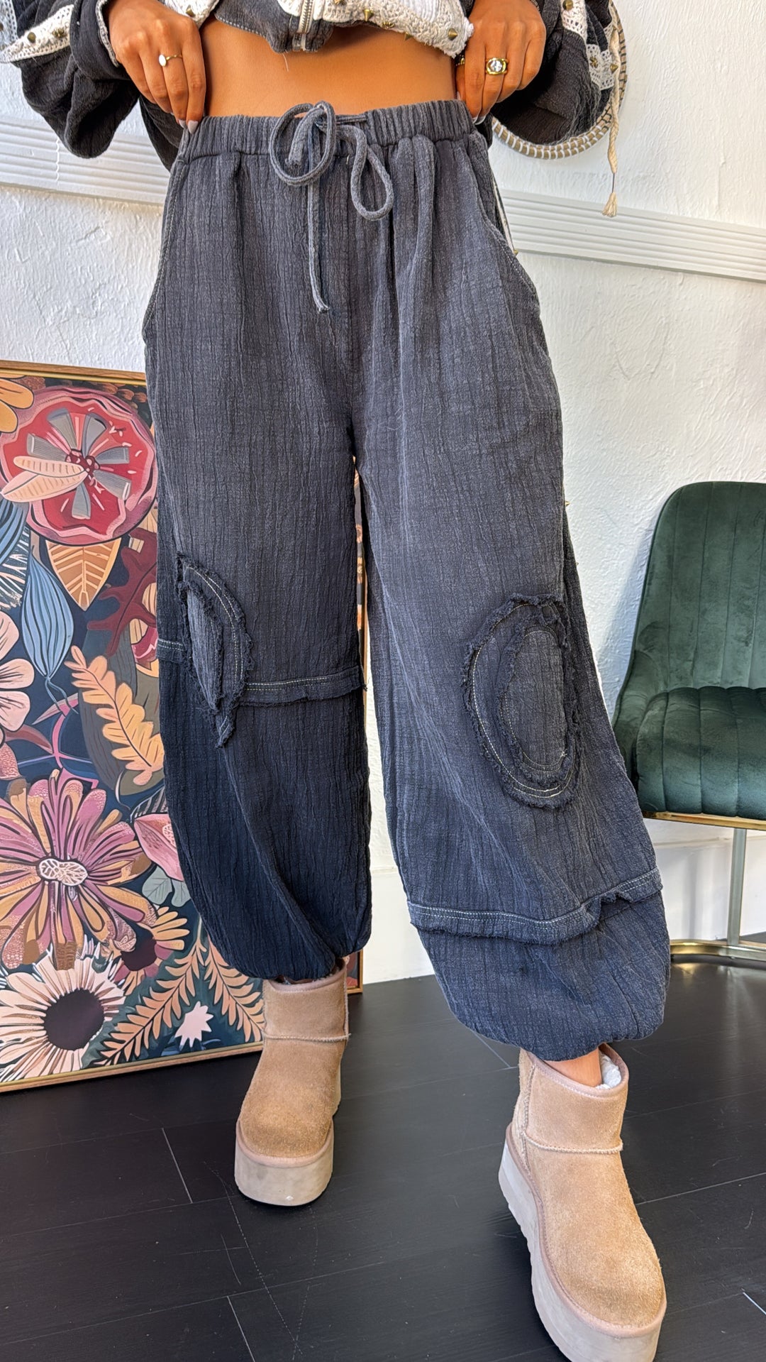 Studded Jogger, Black