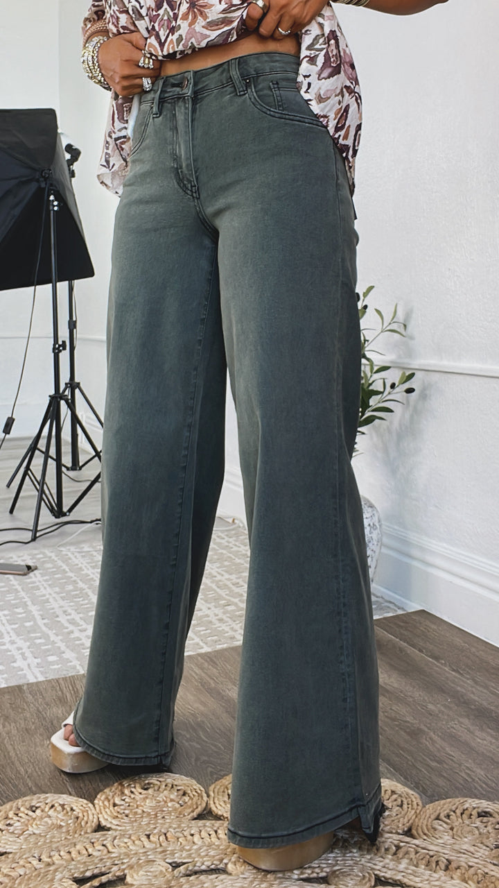 Holt High Rise Denim, Vintage Wash Olive