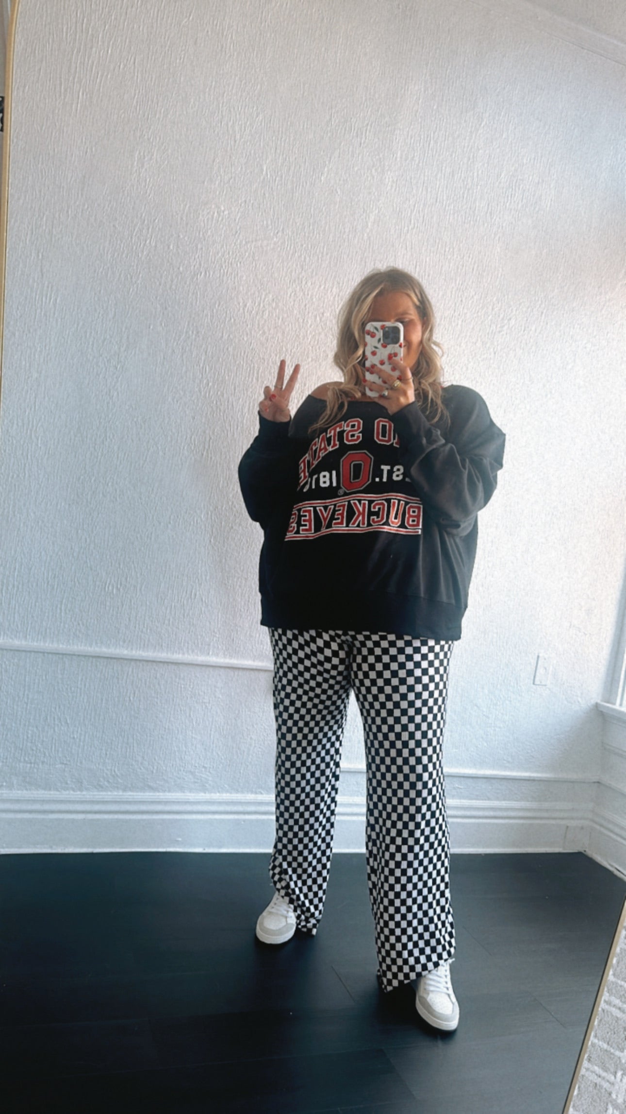 Game Time Ohio Off The Shoulder Sweatshirt, Black – Everyday Chic