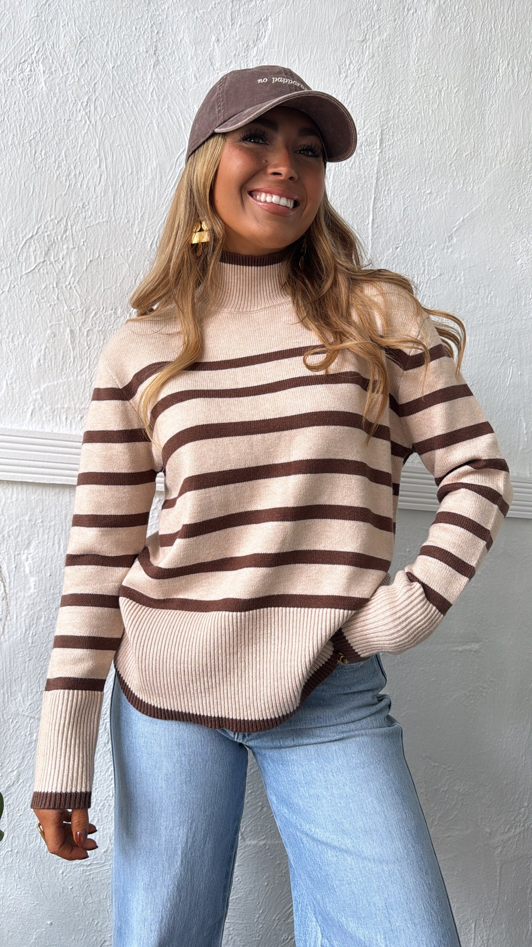 Thistlewood Striped Knit Sweater, Lt. Taupe