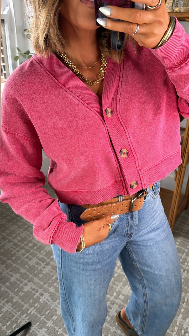 Morning Mist Knit Cardigan, Pink