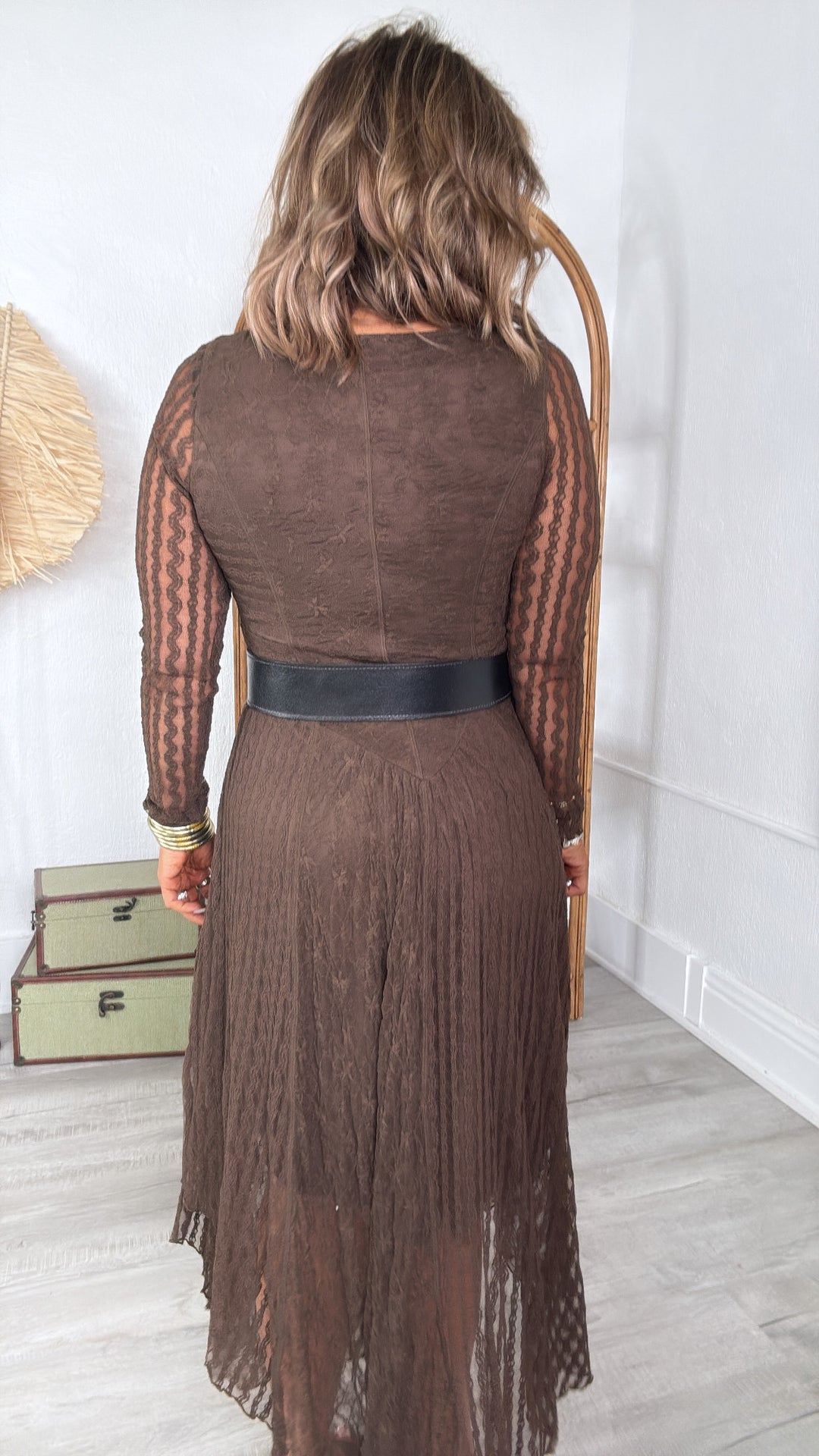 Seraphina Lace Dress, Chocolate