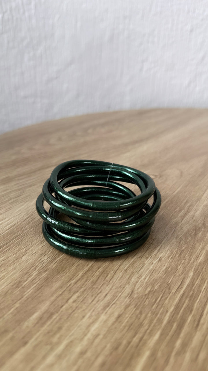 BuDhaGirl: Frond All Weather Bangle (Set of 6)- Serenity Prayer