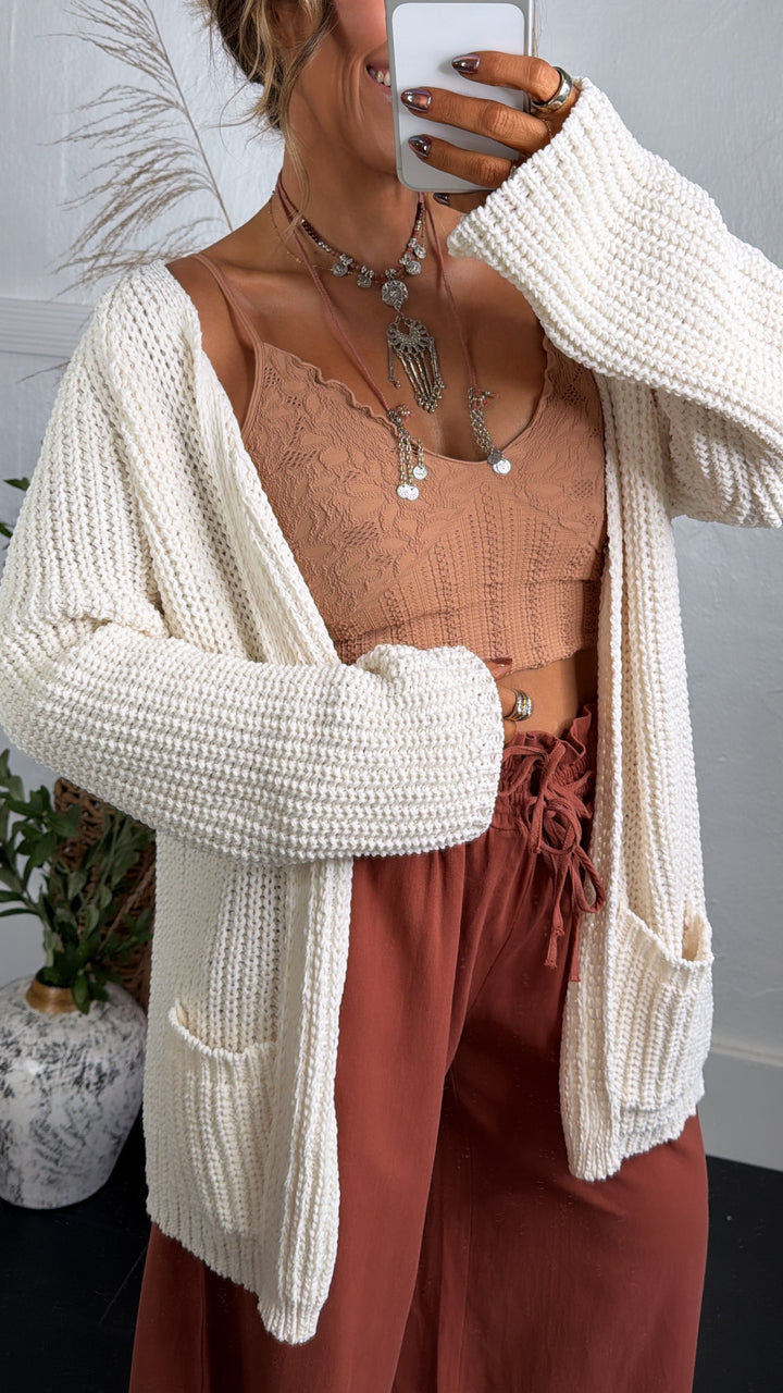 All Seasons Knit Cardigan, Powder Cream