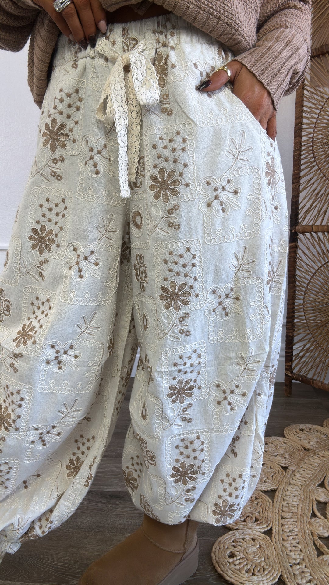 Mallow Knit Joggers, Natural