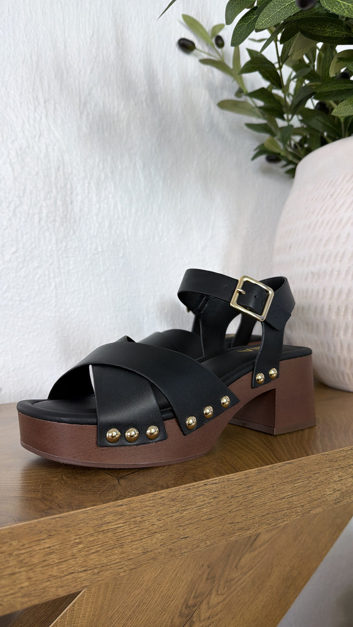 The Classic Stud Heel, Black