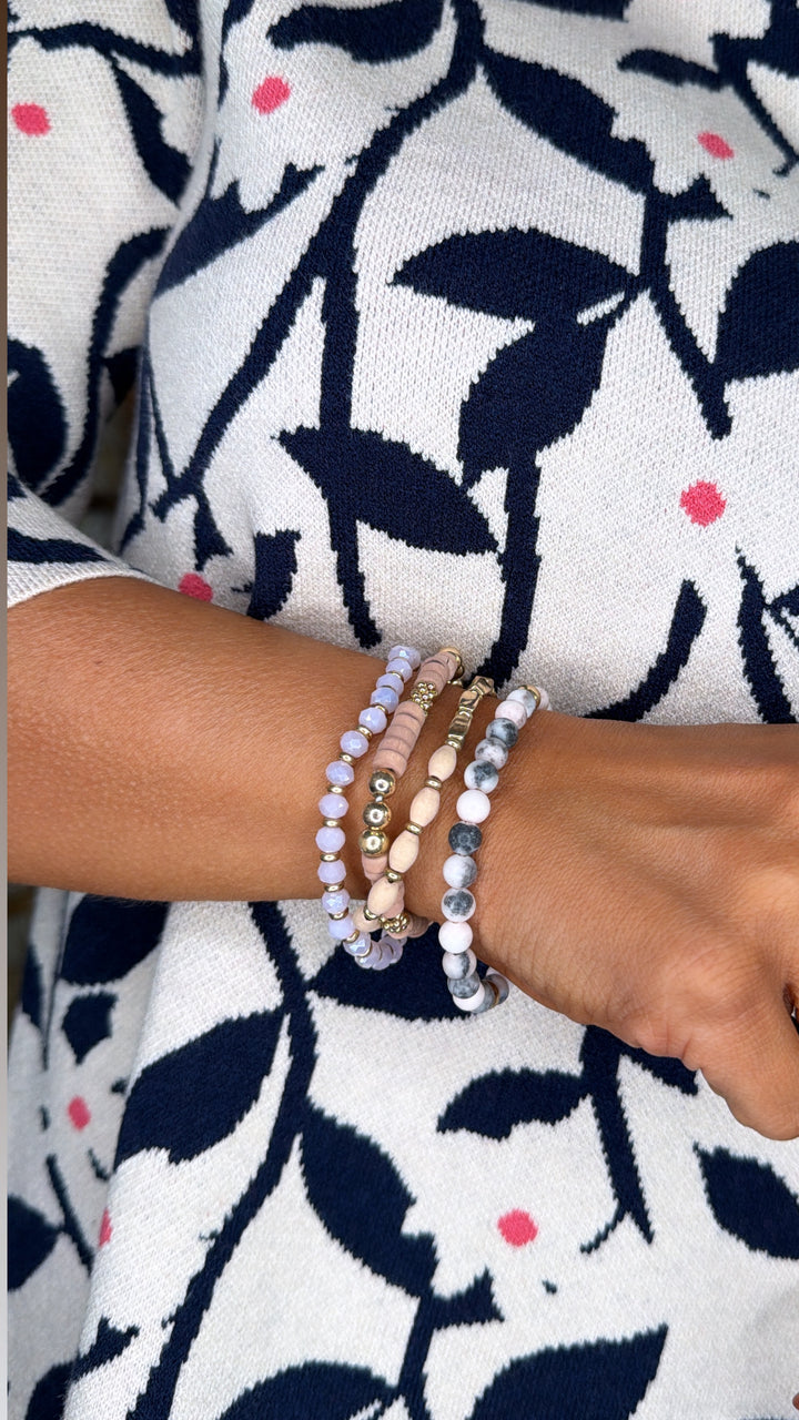 Luna Bracelet Stack, Picture Jasper/WG