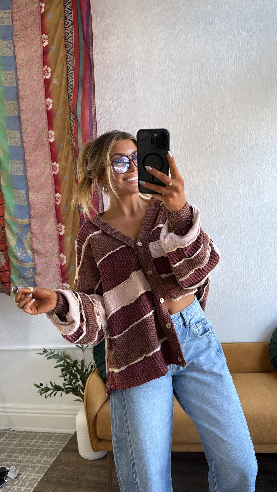 Lilou Vintage Cardigan, Wine Combo